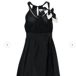 See by CHLOE Black & White Mini Dress with Side-Tie Neckline, Size 2